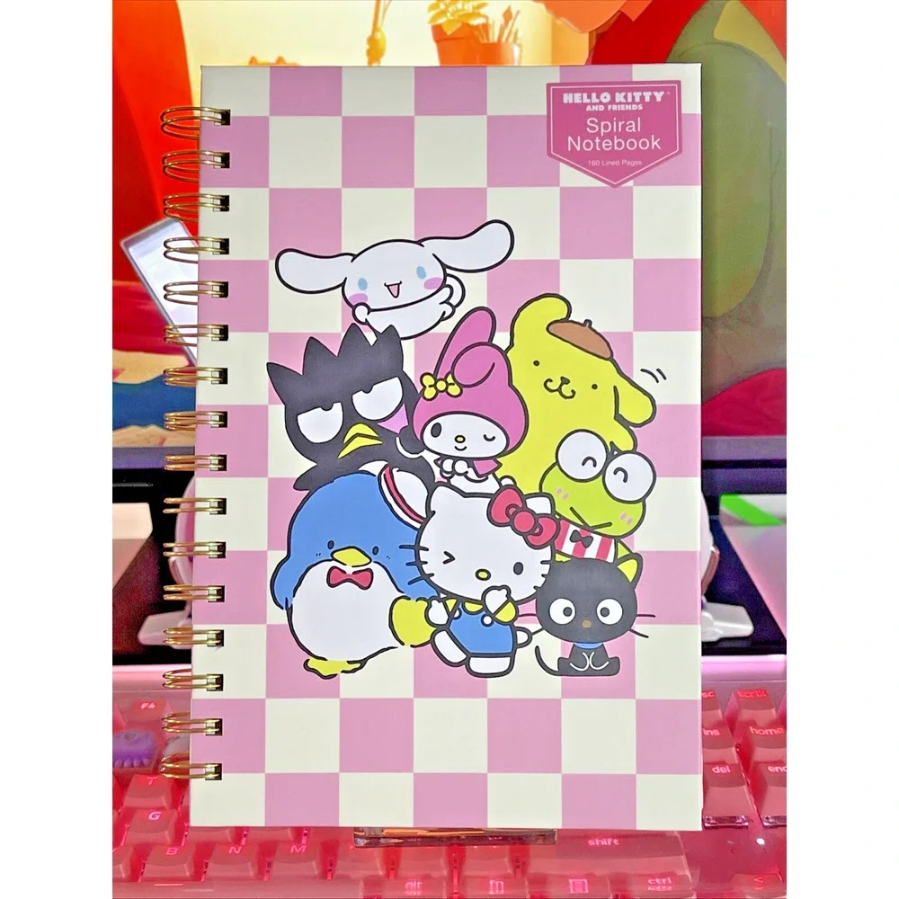 Hello Kitty Friends Rainbow Hard Cover Notebook Journal Spiral 2024 Sanrio